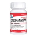 Opciones de calidad Hierro 65 mg (325 mg Sulfato ferroso) Suplemento de apoyo de hierro de alta potencia Tablas de apoyo en 100 Botellas de cuenta