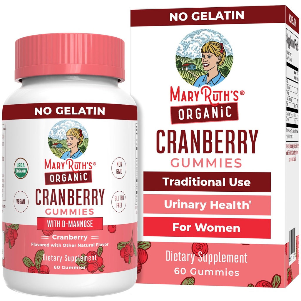 MaryRuth Organic Cranberry Gummies - 500mg Suplemento Silencio Urinary Tract Health for Women TEN with D Mannose ANTE Tradicional Use TEN USDA Orgánica Silencio Vegan Silencio No GMO ANTE 30 Servimientos