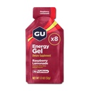 GU Energy Original Sports Nutrition Energy Gel, 8-Count, Vegan, Gluten-Free, Kosher y Dairy-Free On-The-Go Energy for Any Workout, Raspberry Lemonade