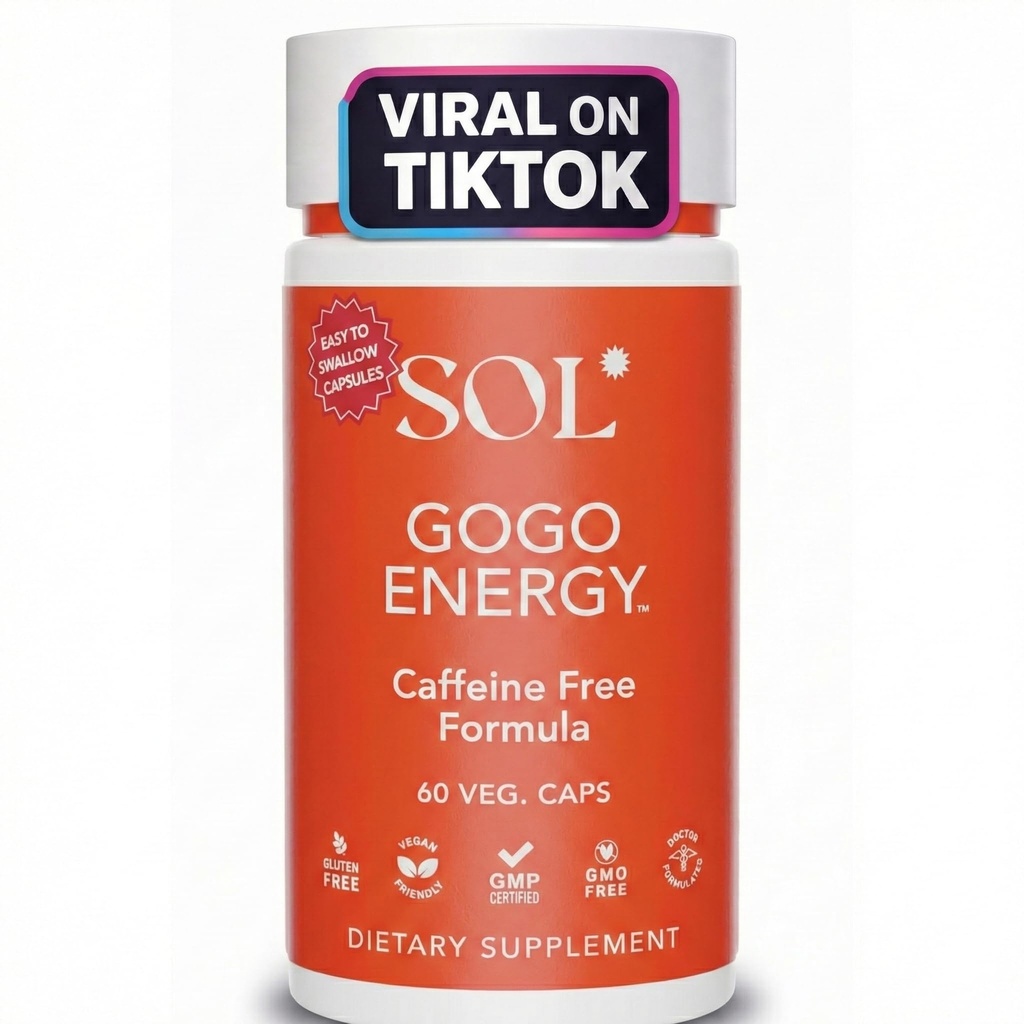 GoGo Energy Supplement: Natural Energy Boost, Cortisol Regulation, Focus Support, Herbal Alternative for Men &amp; Women