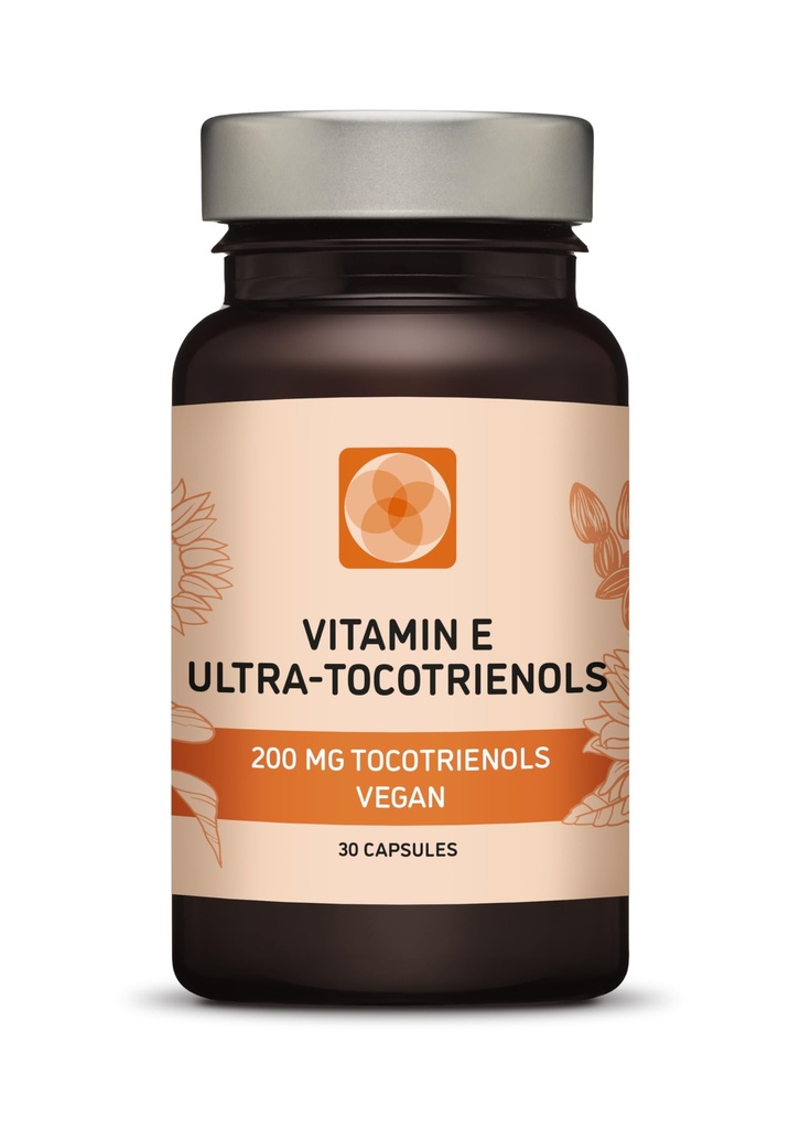 Ultra Tocotrienol 200mg Vitamina E Vegan – Los 4 tocotrienol - Alpha Tocotrienol + Beta Tocotrienol + Gamma Tocotrienol + Delta Tocotrienol – No Tocopherols (30)