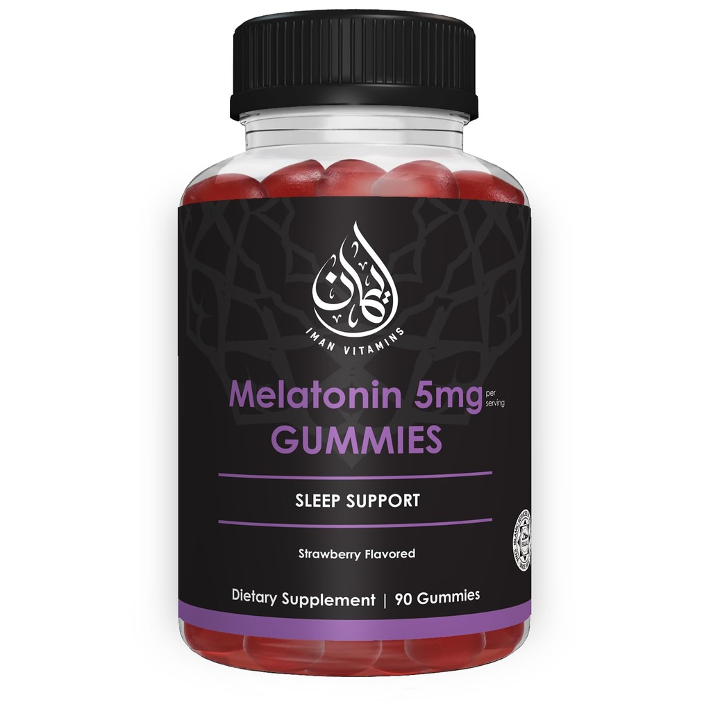 Halal Melatonin Gummies tención 2.5 mg - 5 mg Silencio para dormir y somnolencia Silencio Natural, Vegetariano, No Gluten-Free, Gelatin-Free ← para Ault, Hombres y Mujeres Silenciosos 45-90