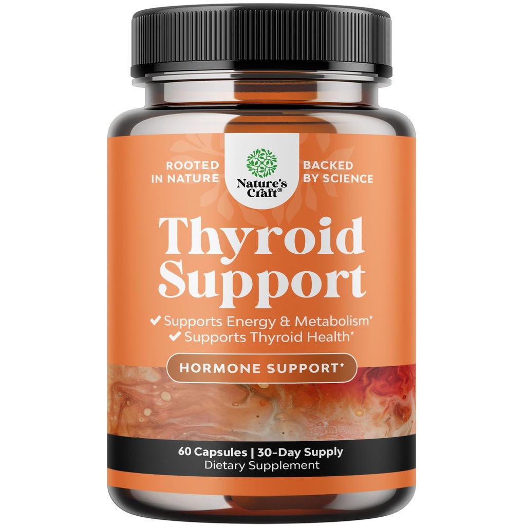 Complejo de soporte de tiroides herbales - Potent Kelp Iodine Suplemento con L Tyrosine, Bladderwrack, Selenium " Pure Ashwagandha for Hormone Balance - Mood " Energy Dietary Pills - 60 Conde