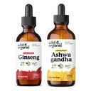 Wild &amp; Organic Ginseng Tincture 2 fl oz &amp; Ashwagandha Tincture 4 fl oz