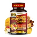 Complejo Orgánica Cayenne 9IN1 con canela, jengibre, Turmérica para la salud general, sistema inmunológico, bienestar de la digestión (150 conde (Pack of 1))