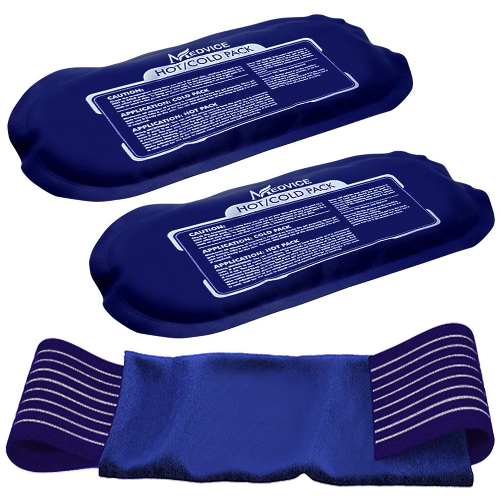 Reutilizable Hot and Cold Ice Packs for Injuries (3-Piece Set), Dolor Conjunto, Soreness Muscle e Inflamación Corporal - Reutilizable Gel Wraps - Ajustable &amp; Flexible para Mangos, Atrás, hombros, brazos y piernas