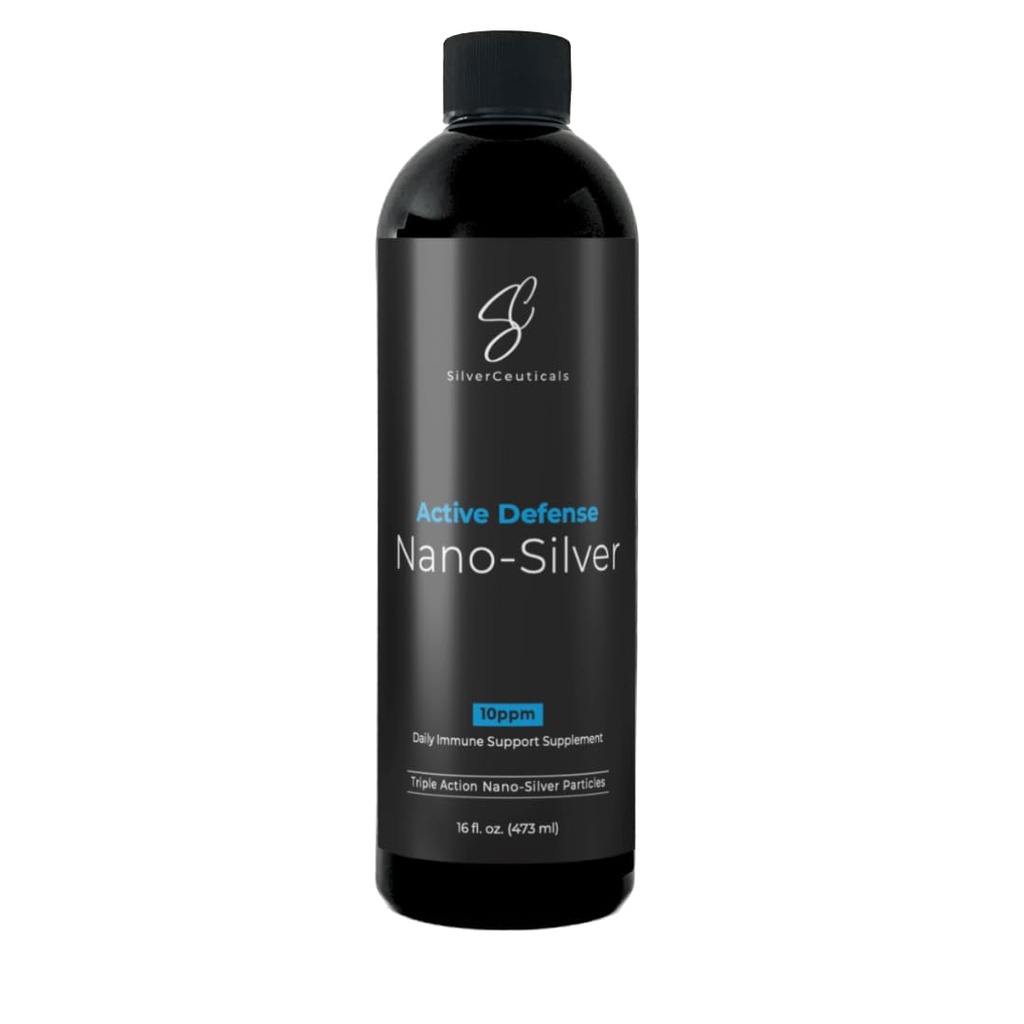 Colloidal Silver w/Nano Technology - 10ppm 16oz - 8X Más Eficacia - Natural Immune Support - Save The Sick Days - Ages 5 &amp; Up - Outperforms Superior PPM Silvers - No Taste &amp; Smell - 3rd Party Tested