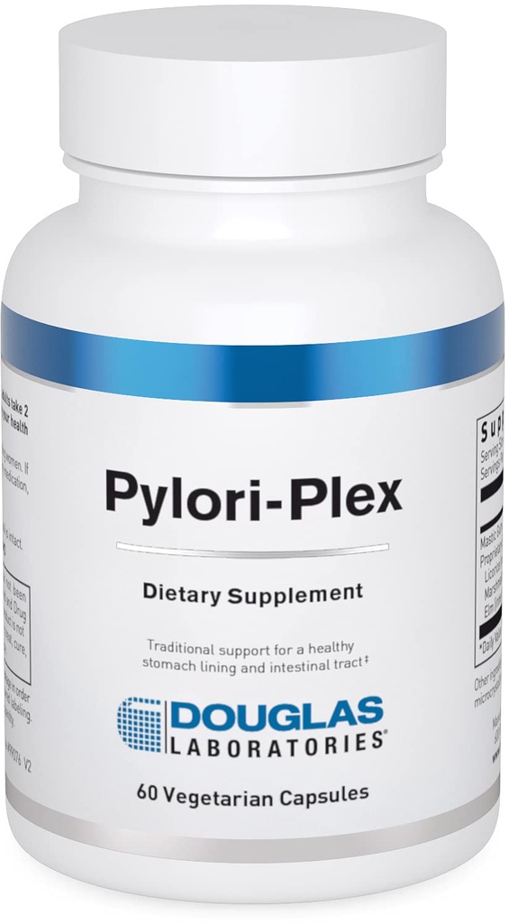 Douglas Laboratories Pylori-Plex - Para Stomach Lining &amp; GI Support* - Con Mastic Gum, Licorice Root, Marshmallow Root & Slippery Elm - DGL Supplement - 60 Vegetarian Capsules