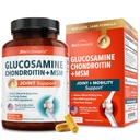 Glucosamine Chondroitin MSM Joint Support Supplement - Collagen Peptides, Turmeric y Ginger, Hyaluronic Acid, Glucosamine Chondroitin Sulfate for Joint Comfort - Gluten Free, Non GMO, 180 Capsules