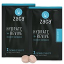 Zaca Recuperación Chewable Suplemento Silencioso Hydrate + Revive Silencioso Parte, Viajes, Ejercicio " Altitud Silencio No Azúcar " No-Gluten Silencio Mixed Berry, 2 Packets = 4 Tablets