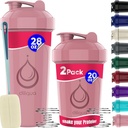 2 PACK, 28 oz &amp; 20 oz Shaker Bottles with Powerful Wire Whisks for Protein Mixes ¦ Leakproof Blender Shaker Bottle Pack ← BPA-Free &amp; Dishwasher Safe ← Shaker Bottle  durable Shaker Cups for shakeer Cups