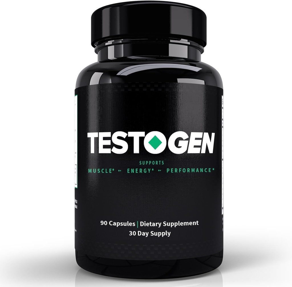 TestoGen Booster para Hombre - Natural Hombre Vitalidad Suplemento de Combate Niveles de Energía Baja, Lucha Fatiga, Control de Peso de Soporte, Crecimiento muscular & Focus - Suministro de 3 meses