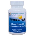VITAMIN D3 PLUS –125 mcg (5000 UI) Vitamina D3 tóxica Vitamina K2 (MK-7) y Vitamina A Silencio Forma natural de Vitamina D ANTE Incluye Tocotrienols como Antioxidantes ← Non-GMO TEN150 Softgel Caps