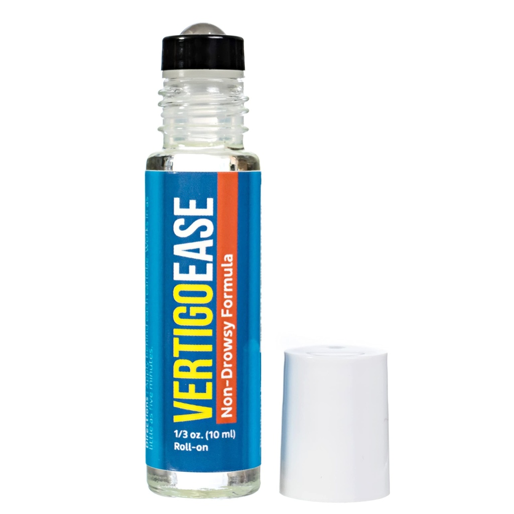 Basic Vigor Vertigo Ease Roll-On (10ml) - Natural &amp; Fast-Acting Vertigo and Dizziness Support with Lavender, Ginger, Frankincense & Essential Oils - Combat Travel Sickness