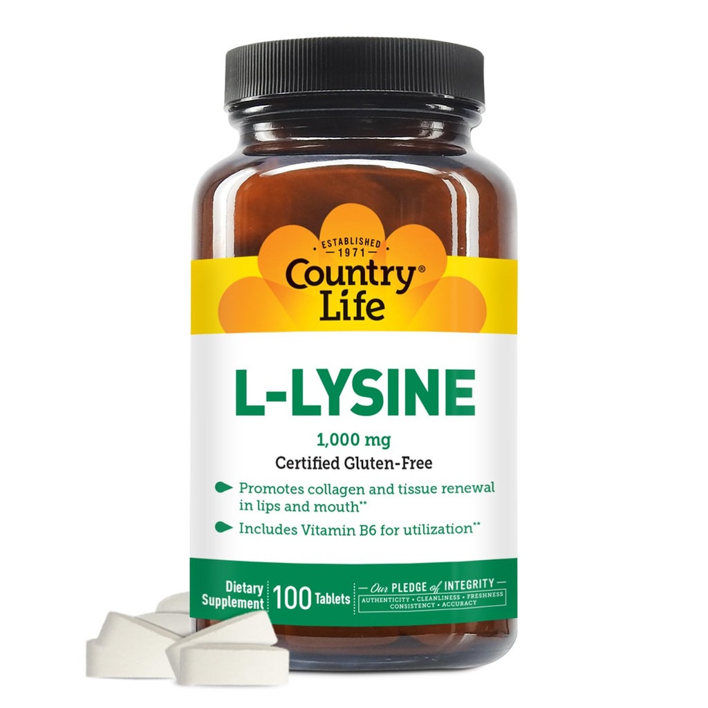 COUNTRY VIDA VITAMINS L-Lysine 1000 Mg con B-6, 2.5 Libras