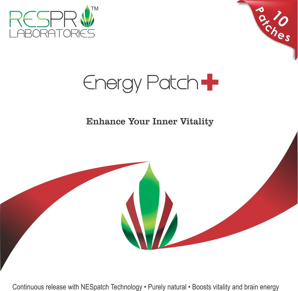 Laboratorios de Respro Natural Guarana y CoQ10 Energy Patch Plus, Continuous Release, 10 Patches