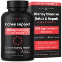 Kidney Cleanse Detox ← 22-in-1 Kidney Support Supplement TEN 25,000mg Cranberry Pills Extract ← Extra Strength Repair " Flush Premium Formula ← Urinary Tract Health for Women " Hombres