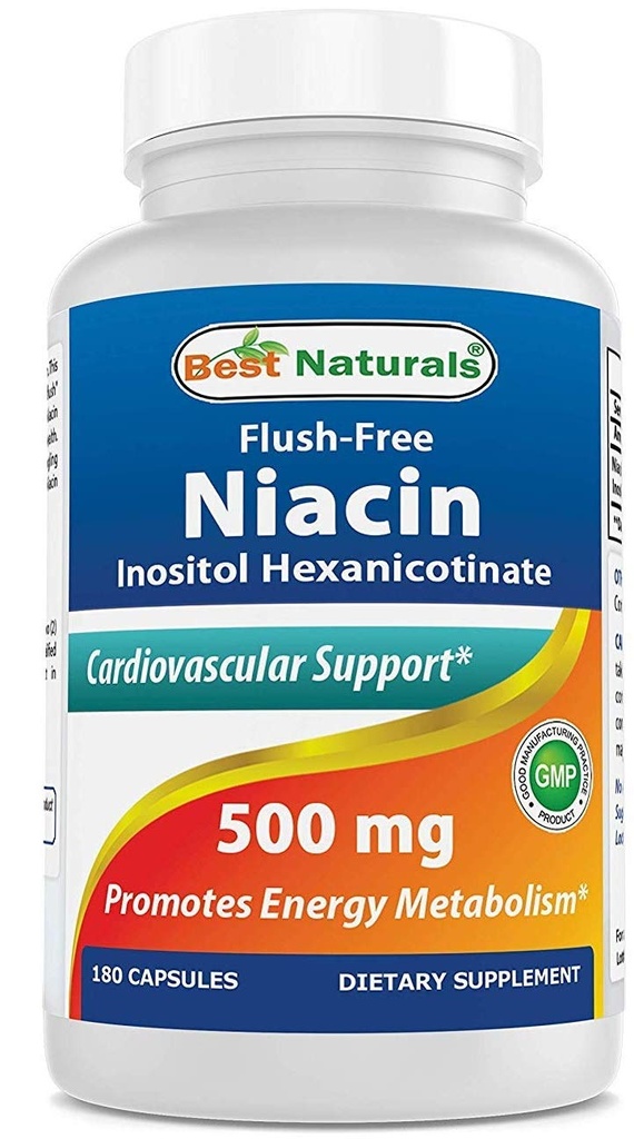 Mejores Naturales Sin Flush Niacin Inositol Hexanicotinate 500 mg 180 Capsules