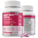 Beet Root Capsules 2000mg Nitric Oxide Suplementos w / Grape Seed Extract, Pomegranate Extract admite Circulación " Blood Flow, Energy for Men/Women, Organic Beetroot Powder, Non GMO, 240 Condes