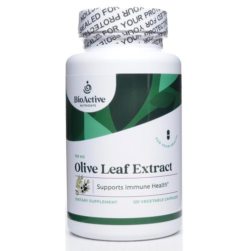 BIOACTIVE NUTRIENTS Olive Leaf Extract Supplement - 700mg - 180 Vegetable Capsules - 20% Oleuropein Concentrate - Supports General Health