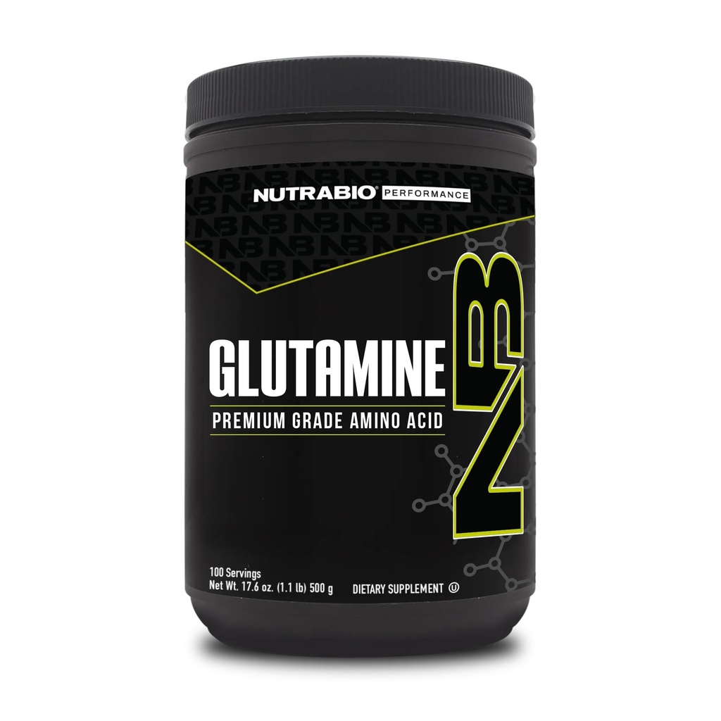 NutraBio Pure L-Glutamine Powder, 100 Servings L-Glutamine Supplement, Amino Acid, Pure Grade, Glutamina, Absolutamente no Additives, Fillers o Excipientes, Muscle Recovery Supplement - (500 Grams)