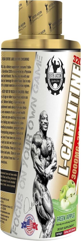 Gold Series L-Carnitine 3200 ← 473.28 Ml (32 Servir, Manzana Verde)