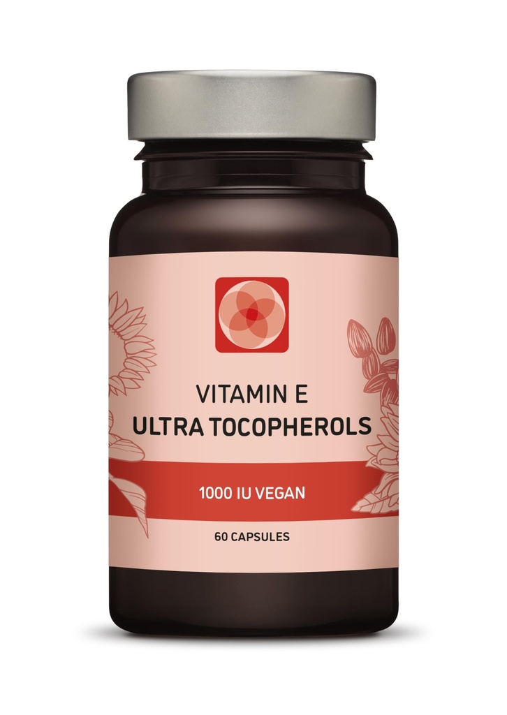 Vitamina E 1000 UI Ultra Tocopherol 450mg Vitamina E Vegan – Los 4 Tocoferoles - Alpha Tocopherol + Beta Tocopherol + Gamma Tocopherol + Delta Tocopherol – Unique d Alpha (60)