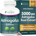 Astragalus Capsules 5.000 mg - 250 cápsulas, 8+ mes de suministro - Superior Strength Astragalus Root Extracto 20:1 - No GMO, Vegetariano &amp; Vegan Friendly - Apoya el Sistema Immune &amp; Cardiovascular