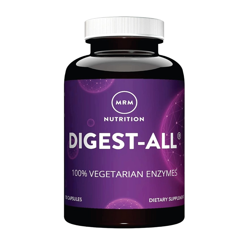 MRM Nutrición Digest-All ® ← Enzymes Digestive TEN Mejorada Digestión y Absorción Silencio Lactase + Amylase + Lipase Vida Mayo Ayuda con Bloating y Gas sufrimiento 100% Vegetariano TEN Gluten-Free TEN 50 Servings