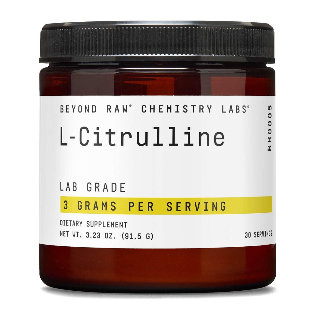 BEYOND RAW Chemistry Labs L-Citrulline Powder, soporta el rendimiento de pico, 30 servicios
