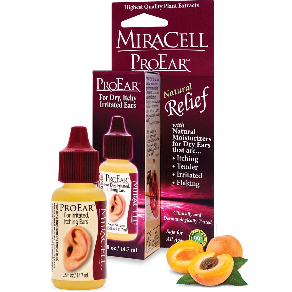 Miracell ProEar, Ear Drops for Itchy Ears, Ear Wax Softener, Cierre, Orejas Secas, para Adultos Babies. 0,5 oz