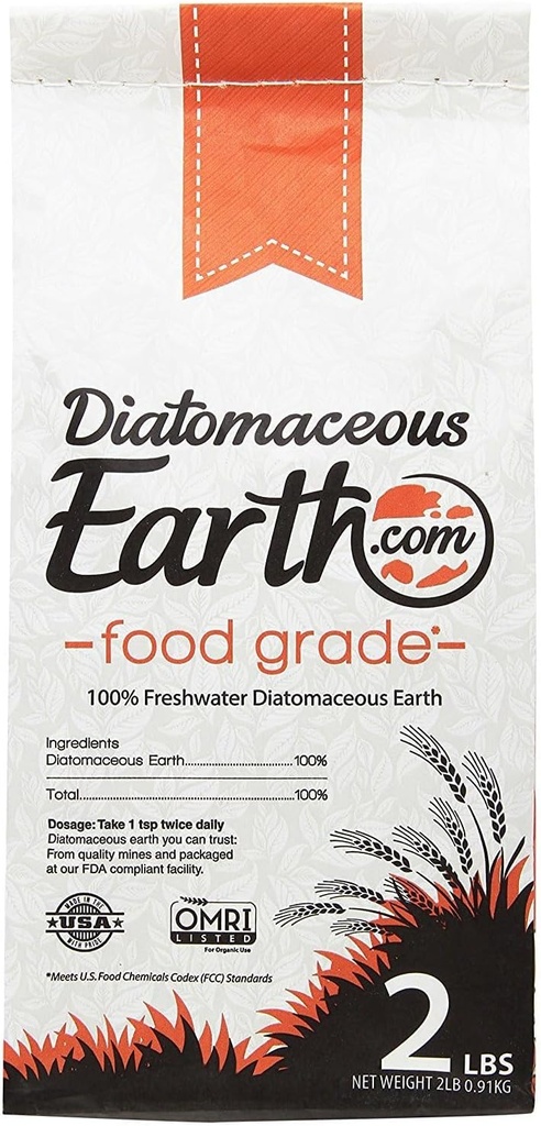 DiatomaceousEarth 2 Lbs Food Grade - 100% orgánico Todo Natural Diamateous Powder - Diametaceous for Humans is Safe Around Children - Incluye Scoop gratis