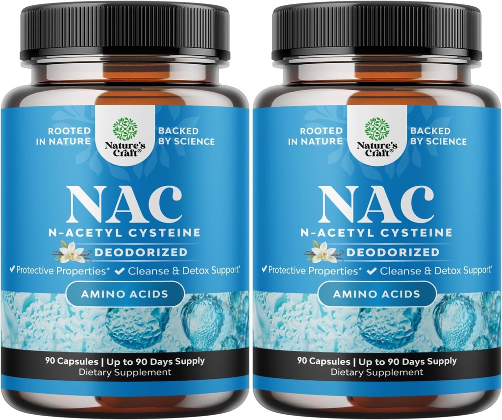 NAC Suplemento N-Acetyl Cysteine 600mg - Vegan High Absorption NAC 600 mg Capsules - Glutathione Precursor para la limpieza del hígado Detox " Reparación Plus Lung Health and Immunity Support (180 Servings)