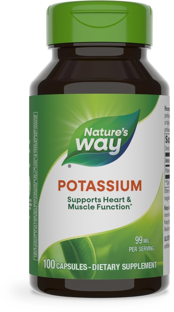 Complejo de Potasio de la Naturaleza, 99 mg por Serving, 100 cápsulas, Pack de 3