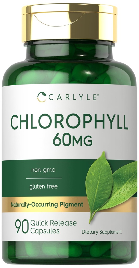 Carlyle Chlorophyll Pills ← 90 Capsules  durable Naturally Occurring Pigment ← Chlorophyll Concentrate Supplement ← Non-GMO, Gluten Free Complex