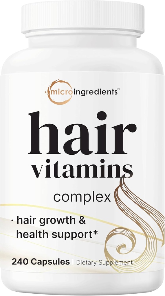 Micro Ingredientes Crecimiento del cabello Vitaminas para Mujeres &amp; Hombres, 240 Cápsulas  durable 14-in-1 Fórmula con Biotina, Collagen, Keratin, Saw Palmetto &amp; Más ¦