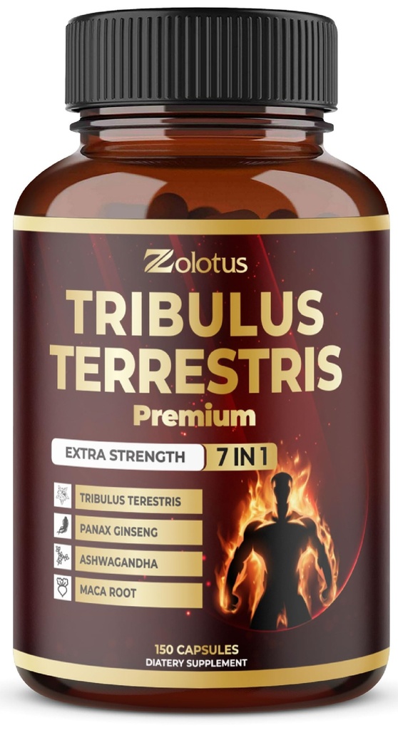 Tribulus Terrestris Supplement for Men ' Women, 5-Month Supply with Ashwagandha, Panax Ginseng, Saw Palmetto, Maca, Shilajit, 150 Count