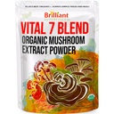 Ellie's Best 7 Mushroom Powder Extract Blend Supplement Organic 114 Servings High Potency Double Extracted Cordyceps, Reishi, Turquía Tail, Chaga, Lion's Mane - 4oz