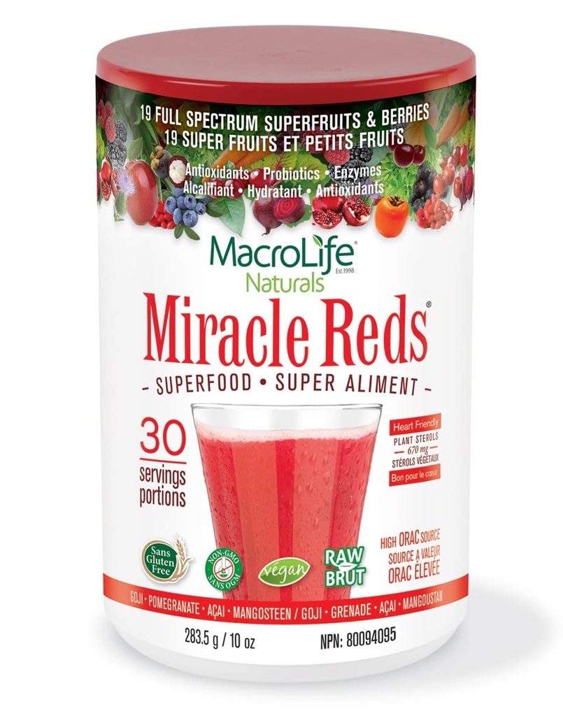 Macrolife Naturales Rojos Suplemento Polvo, 10 oz