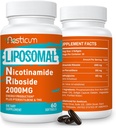 2000 MG Liposomal Nicotinamide Riboside Suplemento con TMG & Pterostilbene, High Bioavailability NAD+ Suplemento de Boosting, Superior a Niacinamide for Energy, Immunity, Age Resistance, 120 Softgels