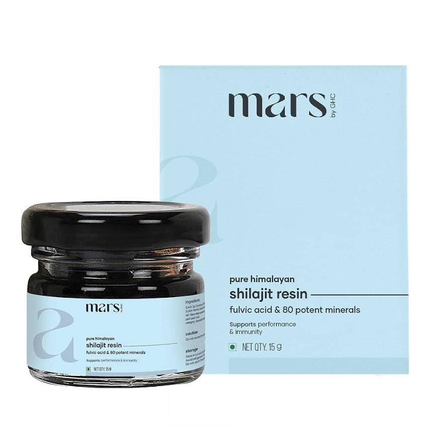 Mars Himalayan Orgánica Shilajit Resin Silencio Natural Resin Fuente de The Himalayas Silencioso Apoyo Vitalidad, Energía &amp; Bienestar general  15g ← Pack of 1
