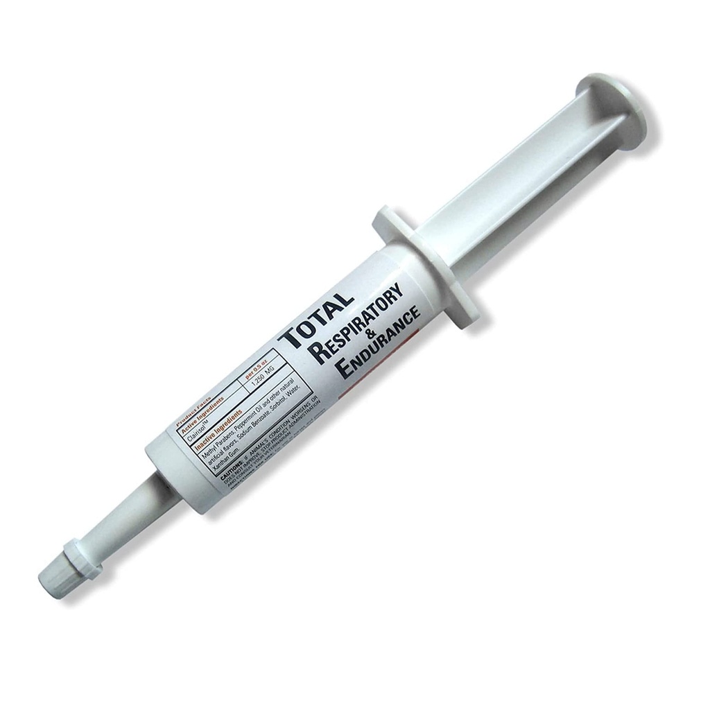 Ramard Total Respiratory " Endurance Syringe for Horses, Equine Vitamin " Supplements, Veterinary Supplies, con Clairisol, Methyl Parabens, Peppermint Oil " Sodium Benzoate 1/2 oz, 1-Pack