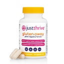 Just Thrive Gluten Away - 30 Servidores Enzymes Digestivos + Soporte Probiótico para Defensa Gluten - Vegan, Gut Health Supplement