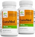 Terry Naturalmente CuraMed 750mg - Suplemento Antioxidante para la salud del cerebro y del corazón - Suplemento con Complejo de Curcumina de alta potencia - Kidney, Liver &amp; Immune Health Support - 30 Softgels (Pack of 2)