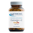 Curcumina de mantenimiento metabólico + C - Longvida + Vitamina C Suplemento de Curcumina mejorado para la función cerebral " Movilidad conjunta (60 cápsulas)