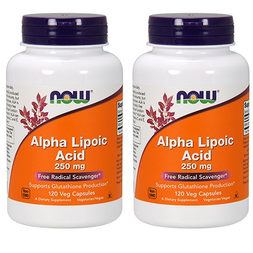AHORA Alimentos Ácido Lipoico alfa 250mg, 120 cápsula vegetal (2 Pack)