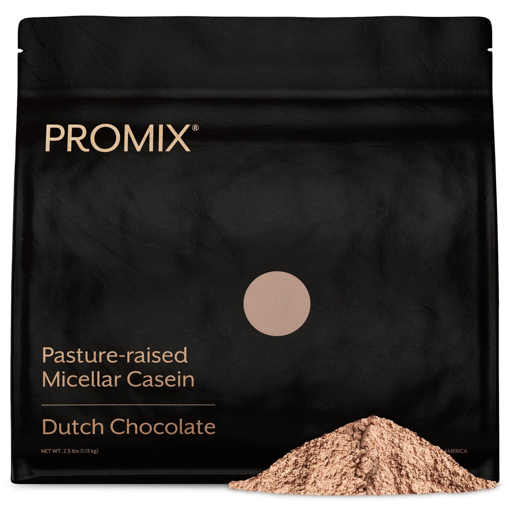 ProMix Nutrition Casein Protein Powder, Chocolate - Grass-Fed - Largo " Recuperación Sustentada Ejercicio Fitness - Shakes, Smoothies, Baking &amp; Cooking Recipes - Gluten-Free - 2.5 Libra (Pack of 1)