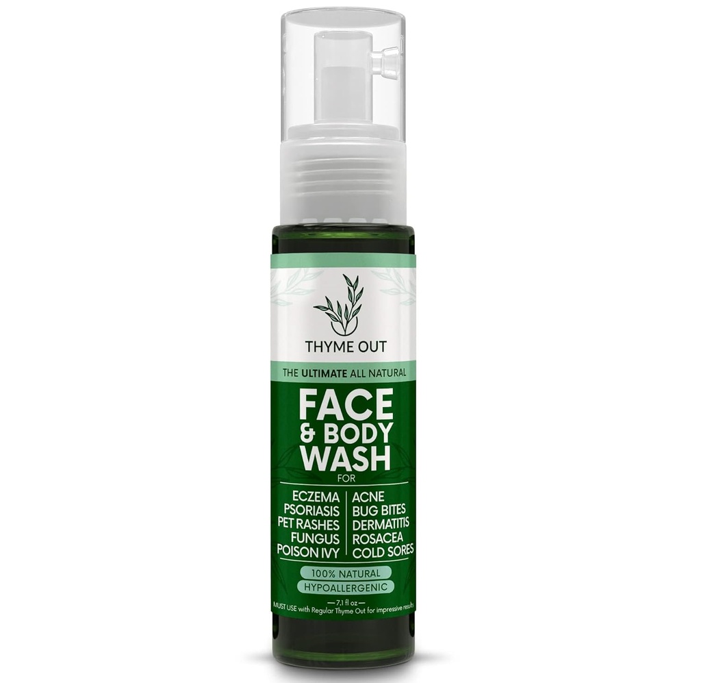 All Natural Face & Body Wash for Eczema, Psoriasis, Pet Rashes, Poison Ivy, Acne, Bug Bites, Dermatitis, Rosacea " Cold Soothes Itching, and Irritation (7.1 oz)