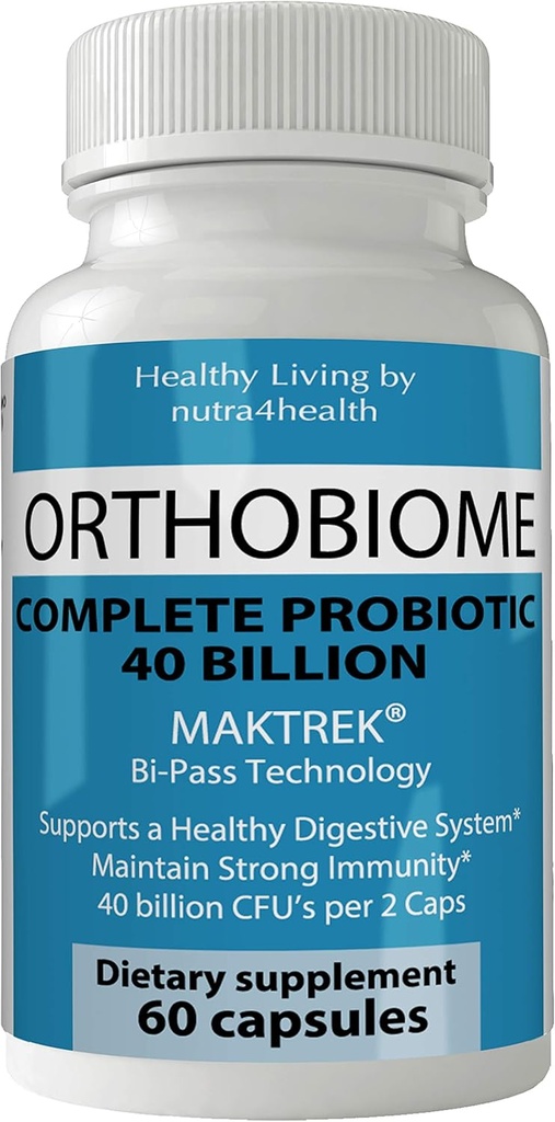 Orthobiome Píldoras Probióticas completas Ortho Biome Capsules Fórmula Boost Metabolismo Suplemento Píldoras para una mejor digestión para detener la ruborización, el estreñimiento y aliviar la flatulencia Gas