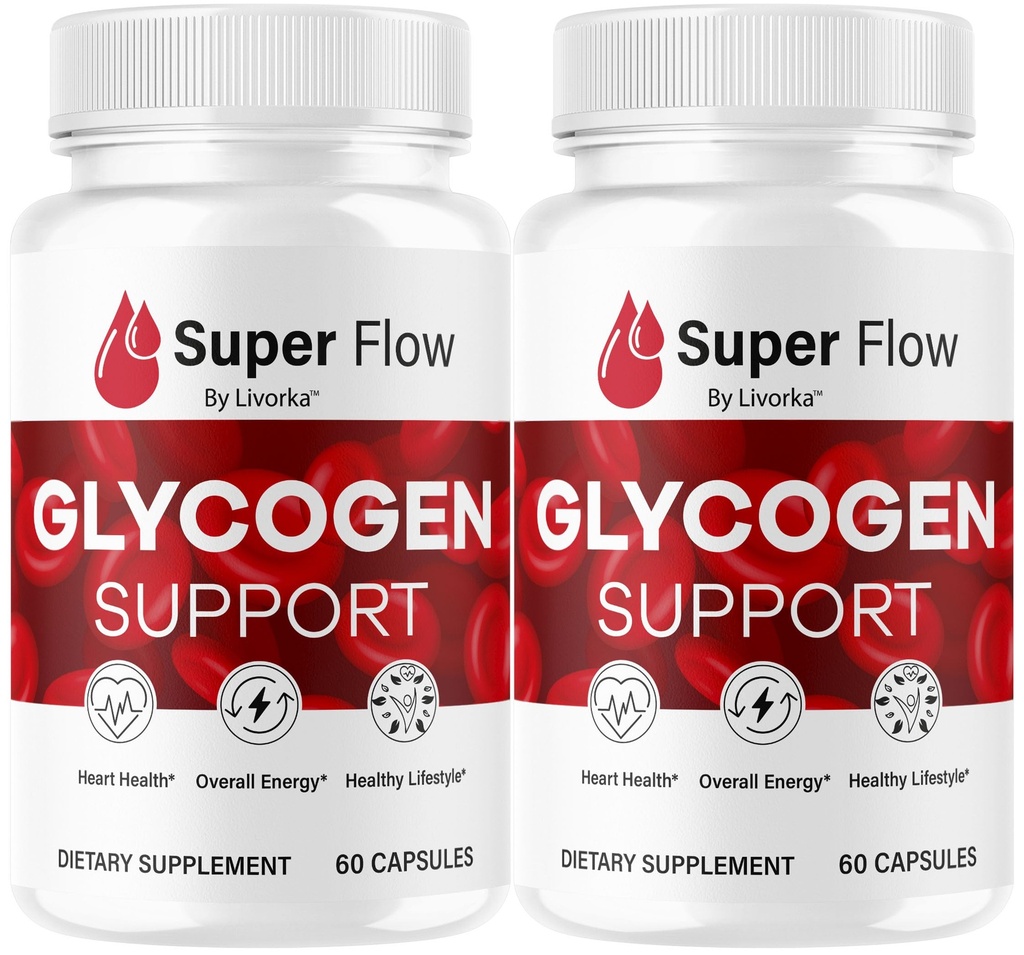 (2 Pack) Super Flow Glycogen - SuperFlow Glycogen Support Capsules, Super Flow, Glycogen Support Super Flow, Official SupperFlow Glycogen Support, Super Flow Glyco Optimizer, 60 cápsulas para 2 meses